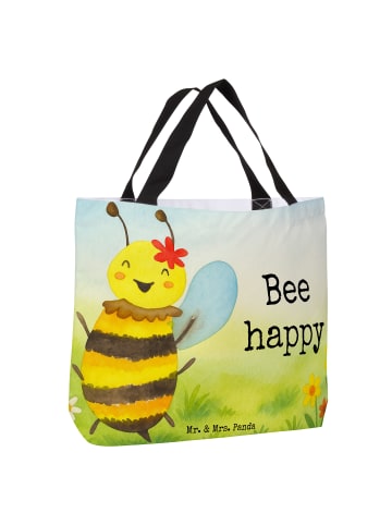 Mr. & Mrs. Panda Schultasche Biene Happy Design mit Spruch in Weiß
