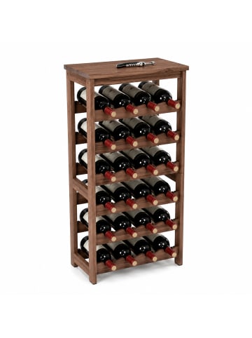 relaxdays Weinregal in Braun - (B)40 x (H)82 x (T)24 cm