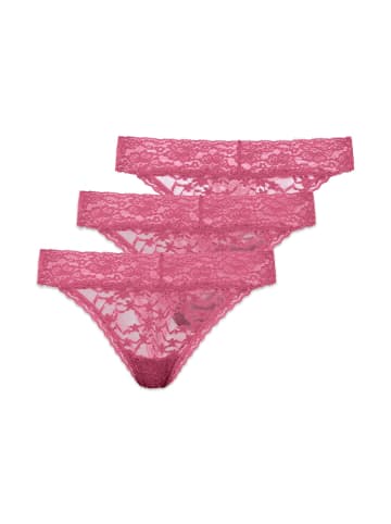 SNOCKS Tangas aus Spitze 3 Stück in Mauve