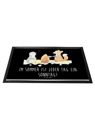 Mr. & Mrs. Panda Schmutzmatte Sommer Sonntag mit Spruch in Schwarz