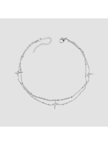 Adeliás Damen Armband – Herz aus Edelstahl 24 cm in silber