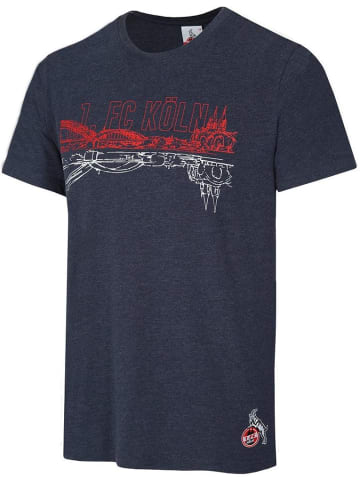 Fußballverein 1. FC Köln T-Shirt "T-Shirt Hohenzollernbrücke" in Blau