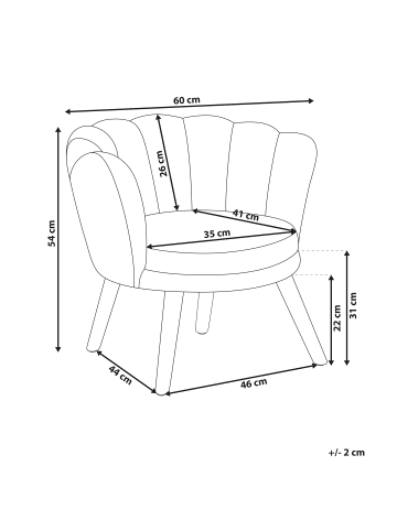 Beliani Kindersessel HALBY in Rosa/Braun - (W) 60 x (H) 54 x (L) 54 cm