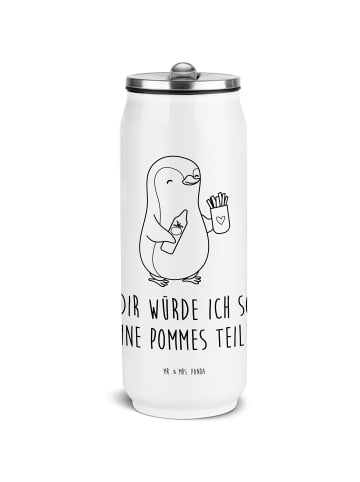 Mr. & Mrs. Panda Getränkedose Pinguin Pommes mit Spruch in Weiß