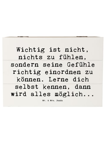 Mr. & Mrs. Panda Holzkiste Spruch Emotionen ausdrücken Weisheit ... in Weiß
