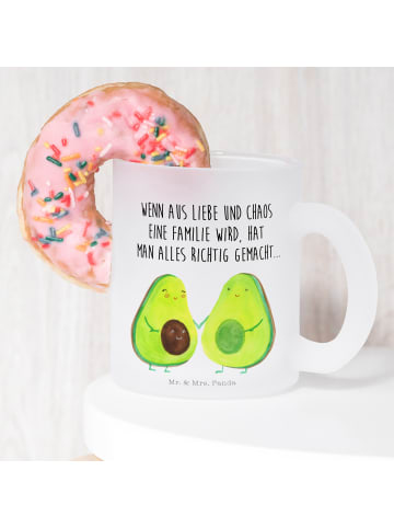 Mr. & Mrs. Panda Trinkbecher Avocado Pärchen mit Spruch in Transparent