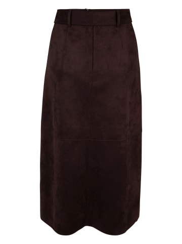 Zero  Midirock mit Bindegürtel in Chocolate Plum