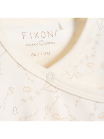 Fixoni Kinder Langarmbody "Wrap Body LS w.AOP" in Weiß