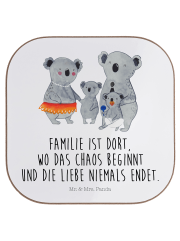 Mr. & Mrs. Panda Untersetzer Koala Familie mit Spruch in Weiß