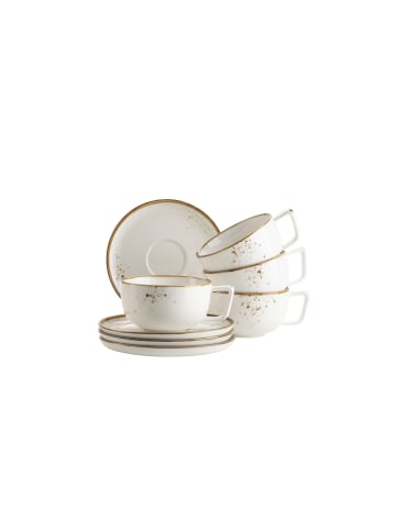 Mäser Kaffeetassen-Set, Porzellan Pintar in Beige / Braun