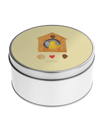 Mr. & Mrs. Panda Geschenkdose Vogel Haus ohne Spruch in Gelb Pastell