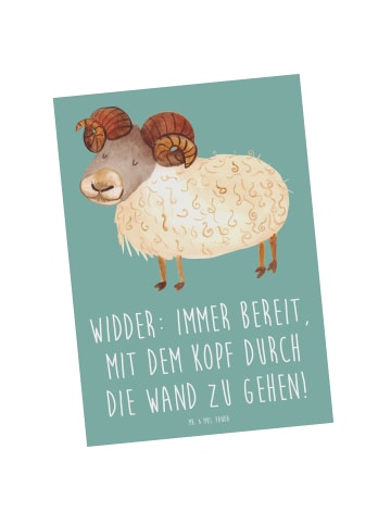 Mr. & Mrs. Panda bildkarte Widder Power mit Spruch in Meeresbrise