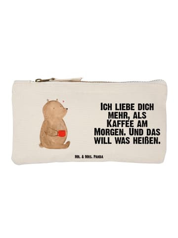 Mr. & Mrs. Panda Kulturtasche Bär Morgenkaffee mit Spruch in Weiß