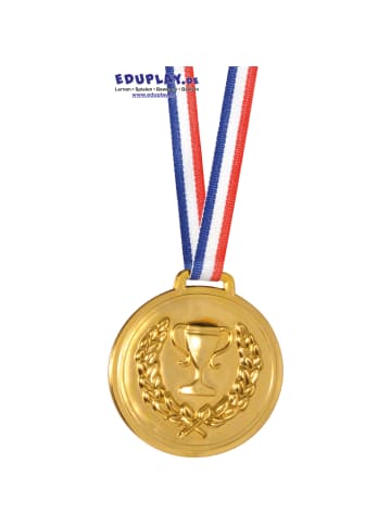 Eduplay Kunststoff-Medaille mit Sicherheitsverschluss zum Beschriften in Gold in Gold