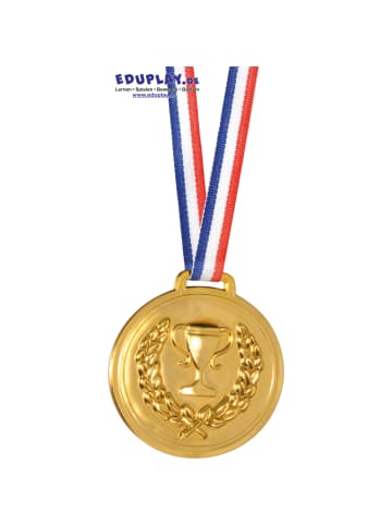 Eduplay Kunststoff-Medaille mit Sicherheitsverschluss zum Beschriften in Gold