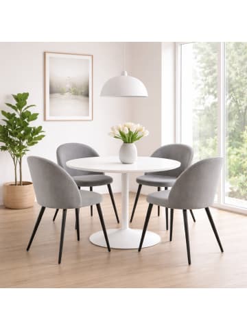 ebuy24 Essgruppe Carry (5-teilig) Weiß, grau 110 x 110 cm