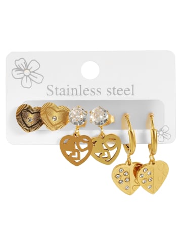 Adeliás Damen Anhänger – Herzanhänger aus Edelstahl in gold