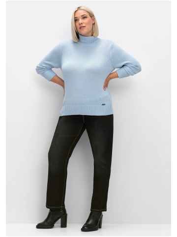 sheego Rollkragenpullover in eisblau