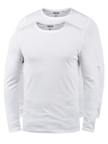 !SOLID Rundhalsshirt SDBasal 21103002ME Langarmshirts im 2er-Pack in Weiß
