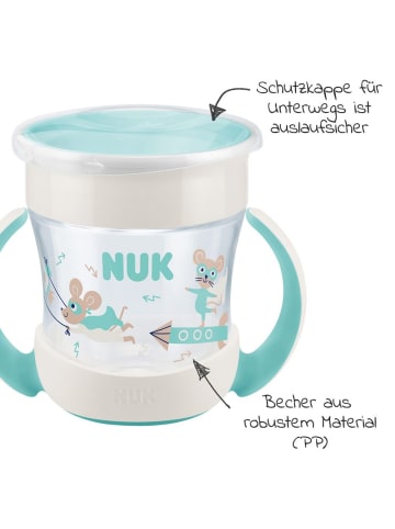 NUK Trinklern-Becher Evolution Mini Magic Cup in blau,motiv