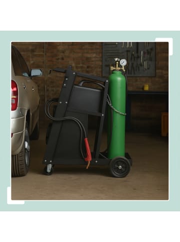 relaxdays Schweißwagen in Schwarz - (B)38 x (H)70 x (T)71 cm