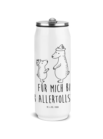 Mr. & Mrs. Panda Getränkedose Bären mit Hut mit Spruch in Weiß