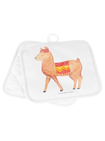 Mr. & Mrs. Panda Topflappen Alpaka Stolz ohne Spruch in Weiß