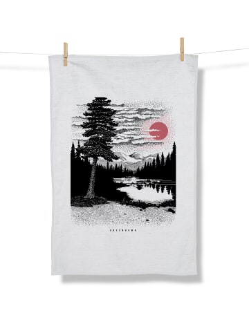 GreenBomb Tea Towel River Idyll in Weiß
