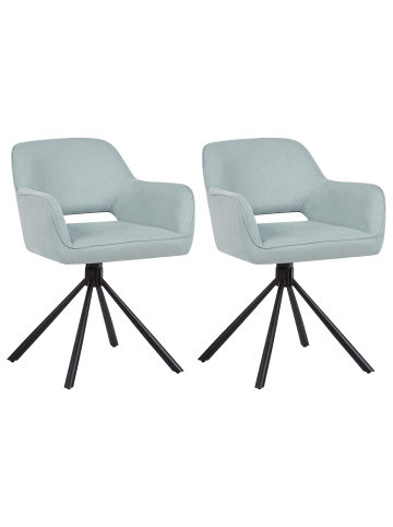 Beliani 2er-Set Esszimmerstuhl LOURES in Grün/Schwarz