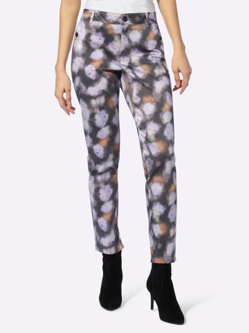 Heine 7/8-Hose in graphit-lavendel-bedruckt