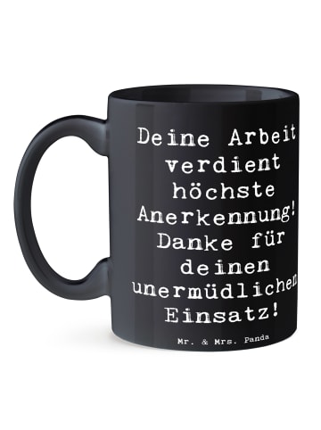 Mr. & Mrs. Panda Kaffeebecher Spruch Danke Pflegekraft mit Spruch in Schwarz