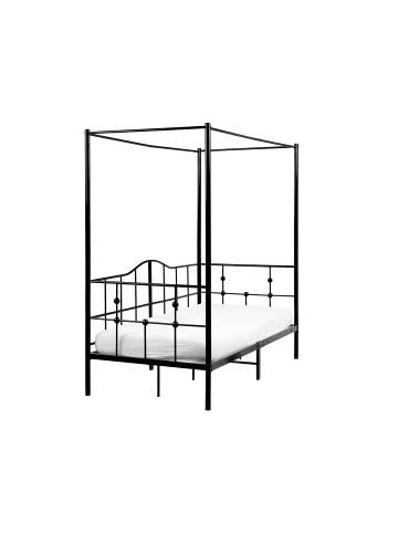 Beliani Himmelbett ARTONNE in Schwarz - (W) 96 x (H) 193 x (L) 207 cm