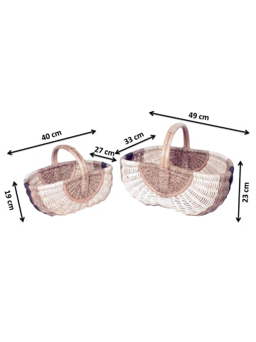 kobolo 2tlg. Set Einkaufskorb WICKSET2 NBL in Braun