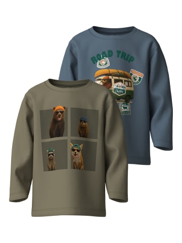 name it 2er Pack NMMVOTO Langarmshirt in blue mirage