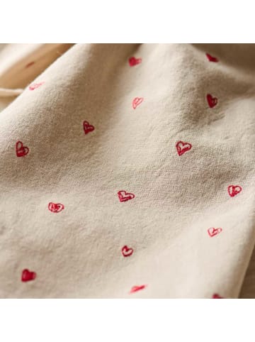 IB Laursen Stoffserviette TRADITION Natur Kleine Rote HERZEN