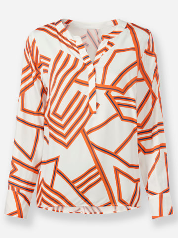 Heine Druckbluse in weiß-orange-bedruckt
