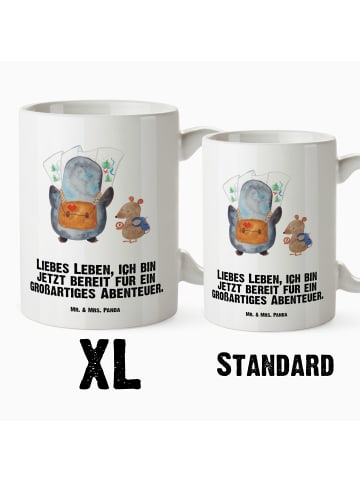 Mr. & Mrs. Panda Pott Pinguin & Maus Wanderer mit Spruch in Weiß