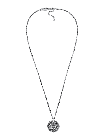 KUZZOI Halskette 925 Sterling Silber Dreieck, Medaillon in Schwarz