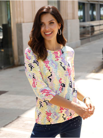 Sieh an! 3/4-Arm-Shirt in zitrone-lavendel-bedruckt