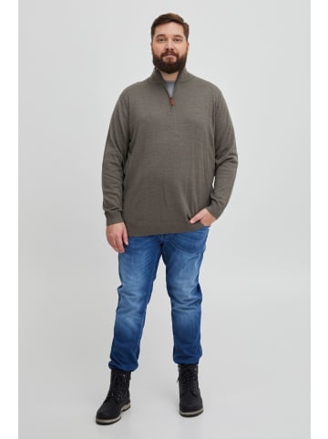 BLEND Strickpullover BHRobin BT 20713436 ME Strickpullover mit Leder-Patch in Grau