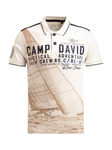 CAMP DAVID  Poloshirt 'Cabo Verde' in beige