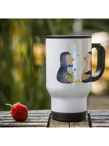 Mr. & Mrs. Panda Kaffeebecher To Go Pinguin Pärchen ohne Spruch in Weiß