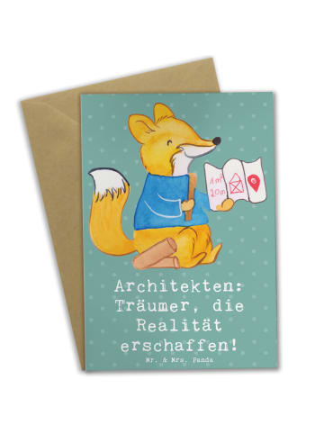 Mr. & Mrs. Panda Grußkarte Architekt Träumer mit Spruch in Meeresbrise
