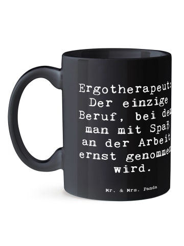 Mr. & Mrs. Panda Becher Spruch Ergotherapeut Geschenk mit Spruch in Schwarz