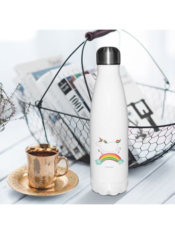 Mr. & Mrs. Panda Thermos Einhorn Regenbogen ohne Spruch in Weiß