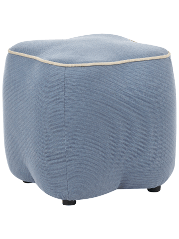Beliani Pouf JUNO in Blau/Beige - (W) 35 x (H) 38 x (L) 35 cm
