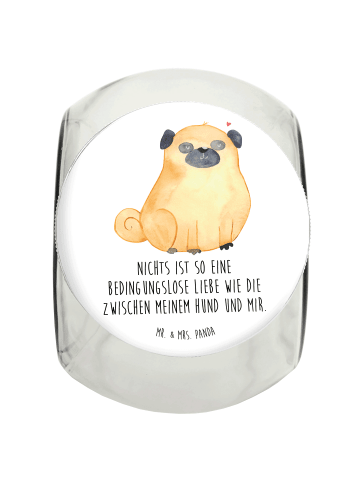 Mr. & Mrs. Panda Dose Mops mit Spruch in Weiß