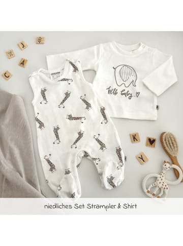 Jacky 2-tlg. Set Strampler & Shirt - Giraffe Allover in weiss,braun