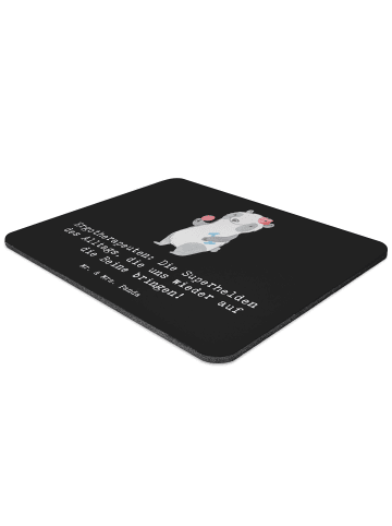 Mr. & Mrs. Panda Mouse Pad Ergotherapeutin Superhelden mit Spruch in Schwarz