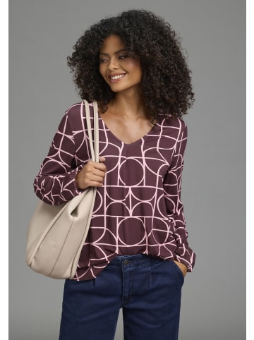 Laura Scott Langarmshirt in bordeaux-pink-gemustert